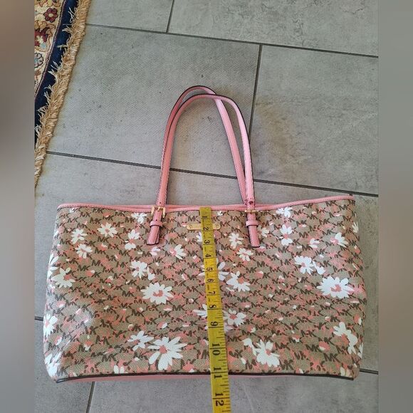 MICHAEL KORS Large Carryall Flowers Tote Jet Set Travel Saffiano Leather - Picture 13 of 13